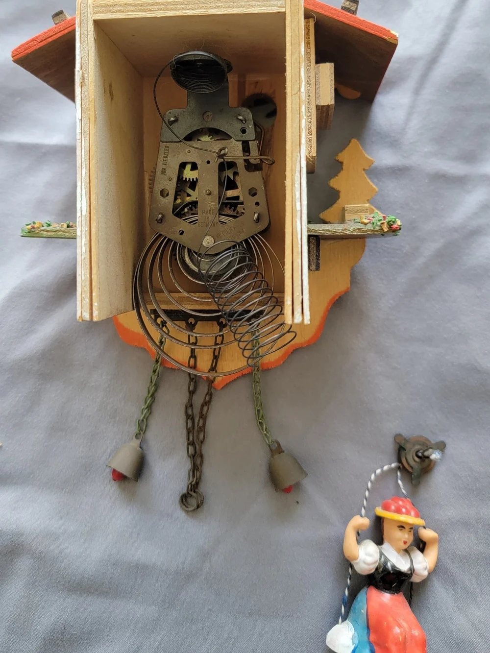 Lot of 2 Black Forest Style German Cuckoo Clocks (For Parts or Repair)